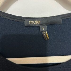 Maje Navy Gathered Dress